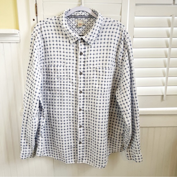 carbon2cobalt Other - Carbon2Cobalt White & Blue Print Convergence Button Up Shirt Men’s Size XXL